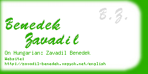 benedek zavadil business card